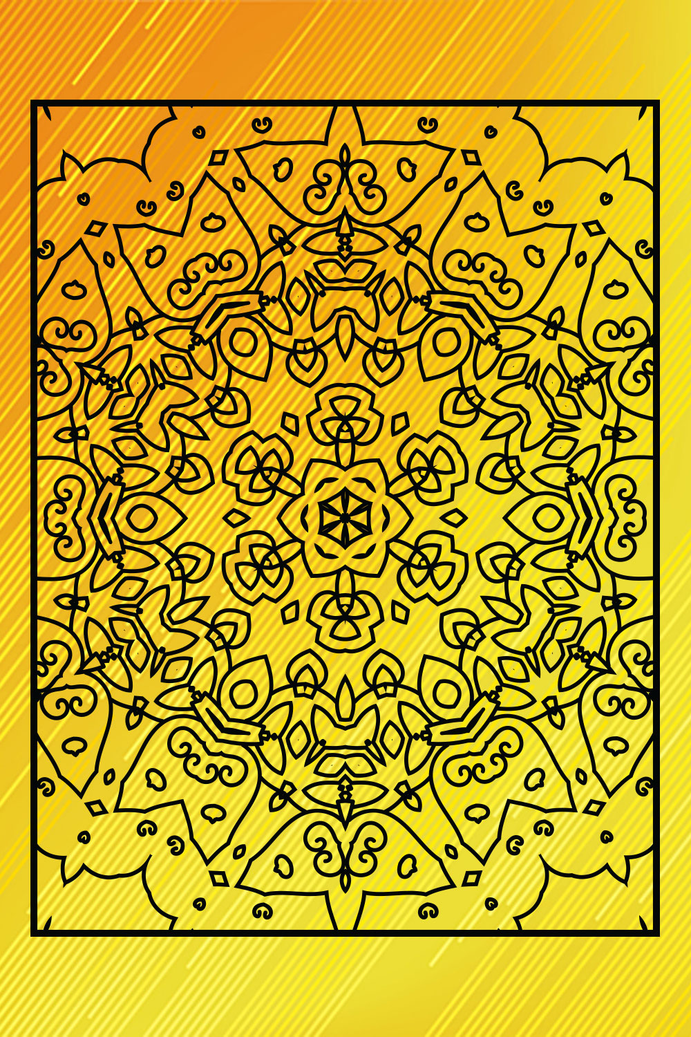 Adults Mandala Coloring Book Interiors Vol-19 pinterest preview image.