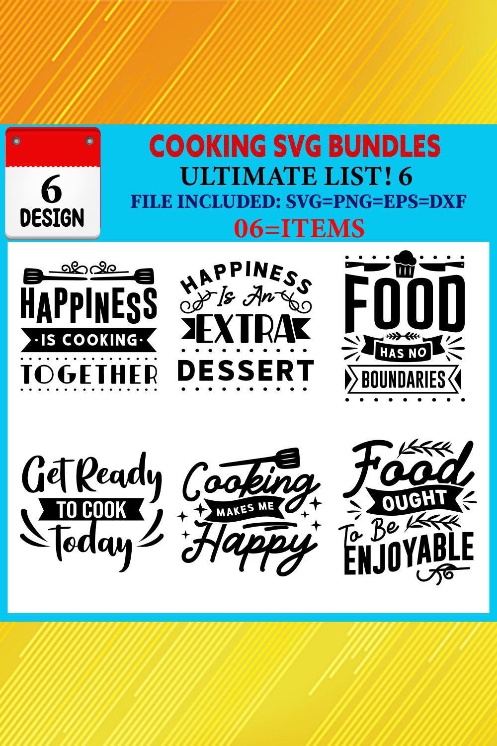 Cooking T-shirt Design Bundle Vol-02 pinterest preview image.