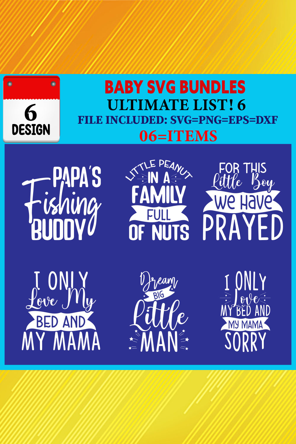 Baby T-shirt Design Bundle Vol-06 pinterest preview image.