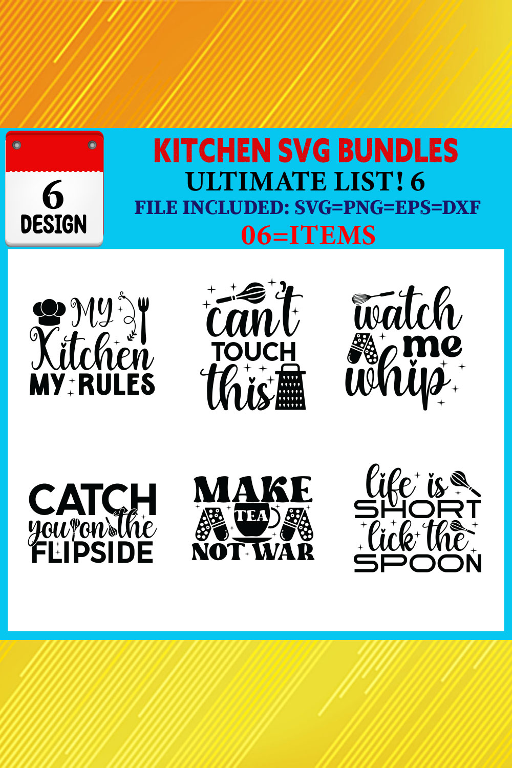 Kitchen T-shirt Design Bundle Vol-03 pinterest preview image.