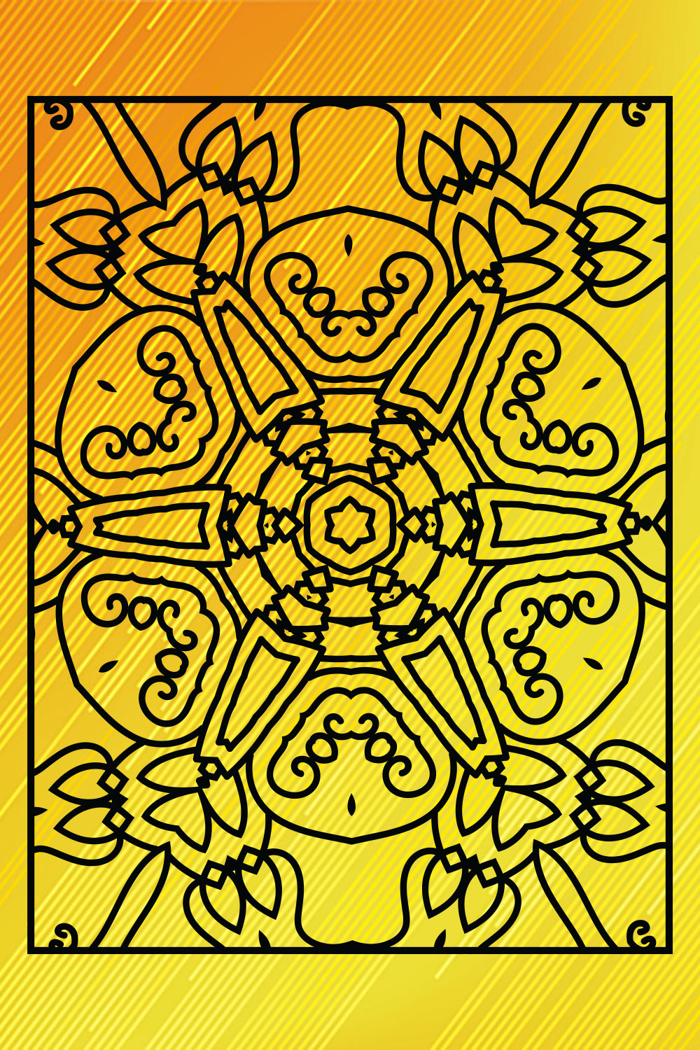 Adults Mandala Coloring Book Interiors Vol-42 pinterest preview image.