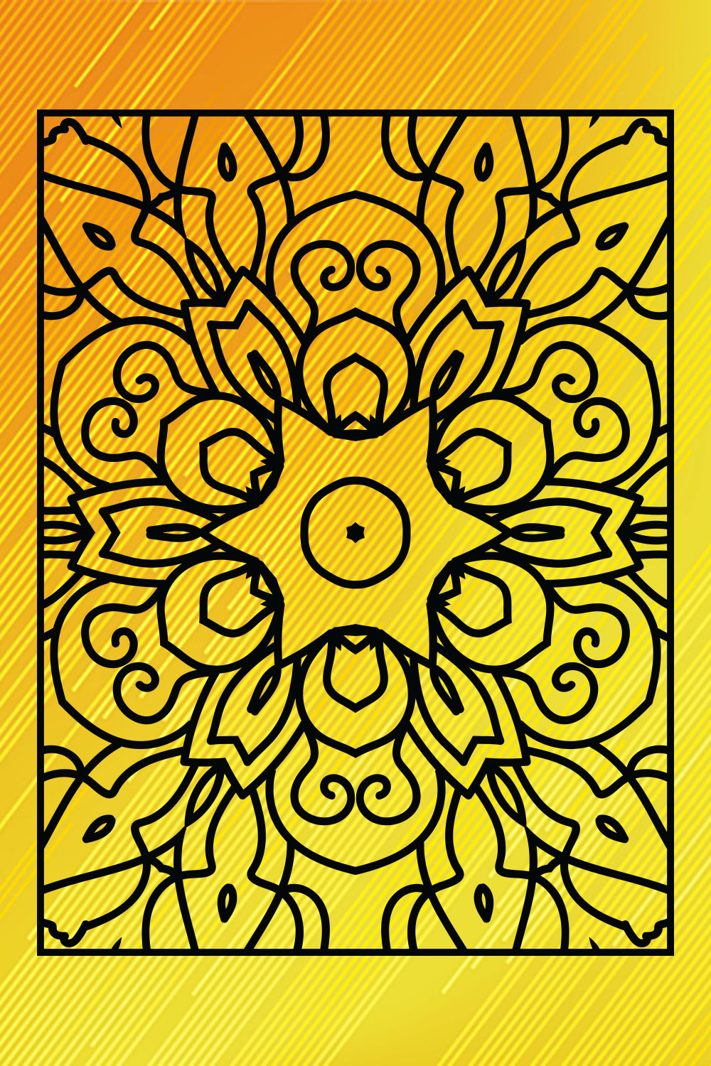 Adults Mandala Coloring Book Interiors Vol-38 pinterest preview image.