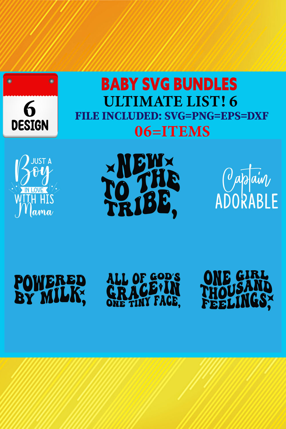 Baby T-shirt Design Bundle Vol-07 pinterest preview image.