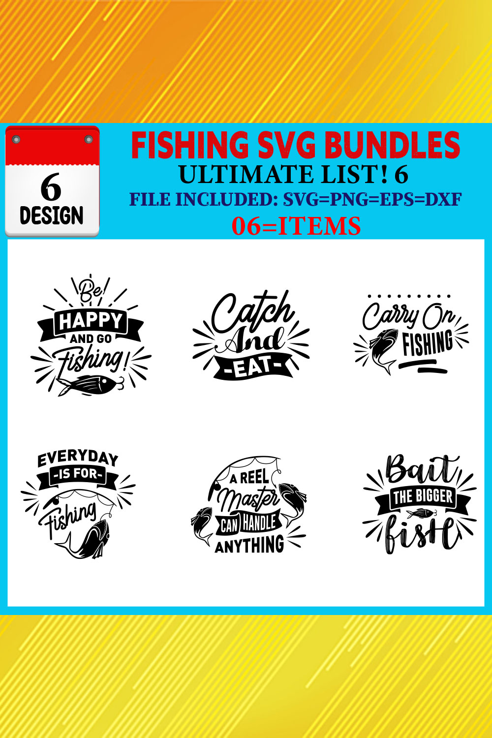 Fishing T-shirt Design Bundle Vol-02 pinterest preview image.