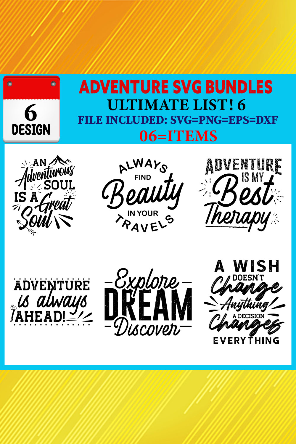 Adventure T-shirt Design Bundle Vol-03 pinterest preview image.