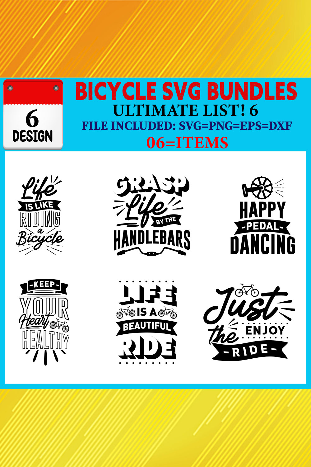 Bicycle T-shirt Design Bundle Vol-02 pinterest preview image.