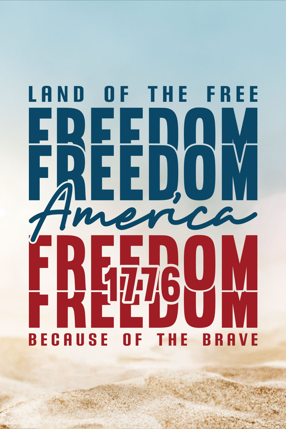 Land Of The Free Freedom America 1776 Because Of The Brave pinterest preview image.