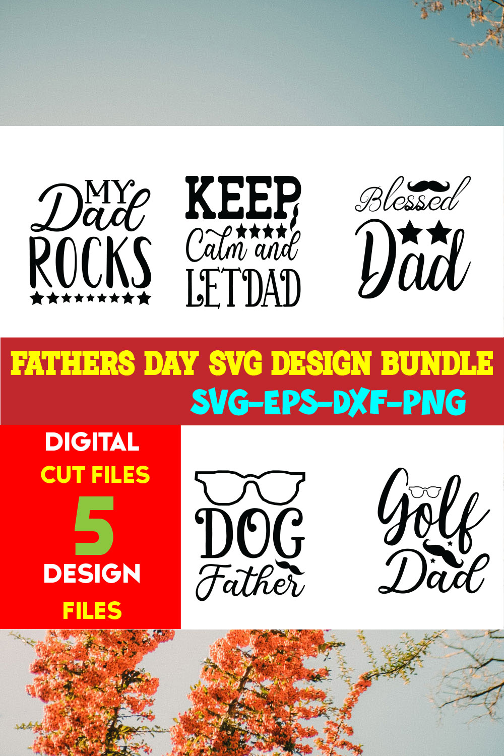 Fathers Day T-shirt Design Bundle Volume-09 pinterest preview image.