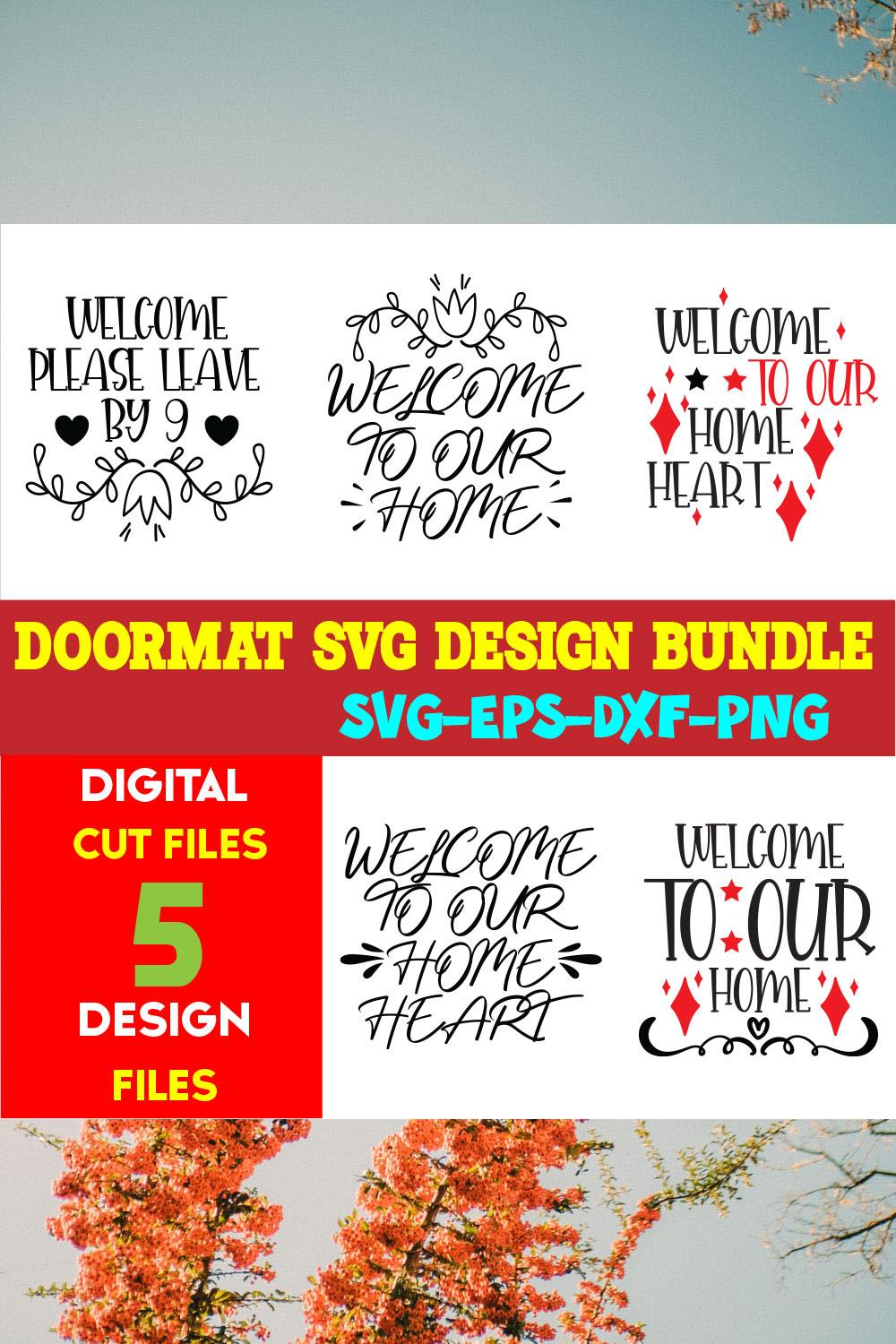 Doormat T-shirt Design Bundle Vol-04 pinterest preview image.