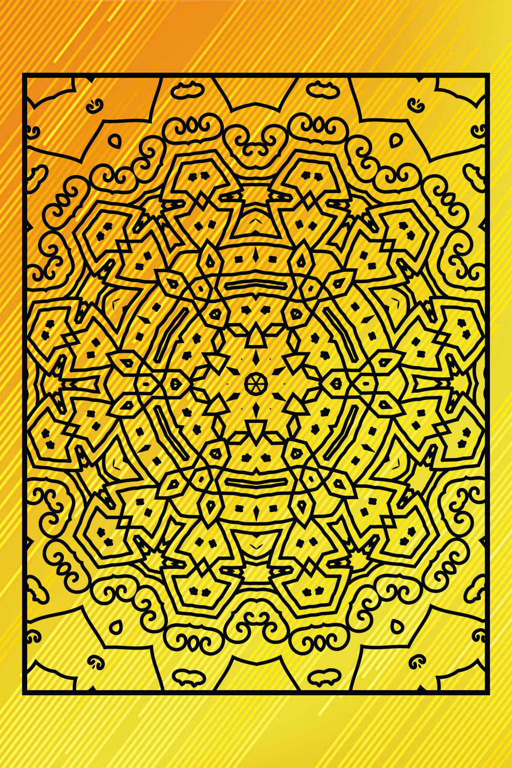 Adults Mandala Coloring Book Interiors Vol-40 pinterest preview image.