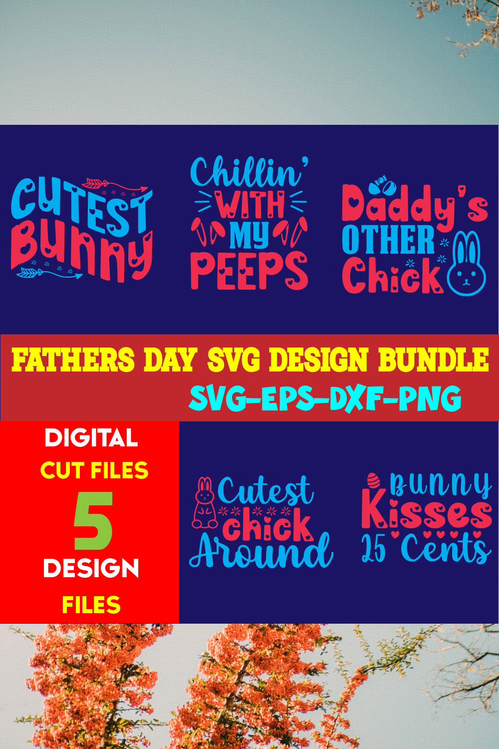 Fathers Day T-shirt Design Bundle Volume-13 pinterest preview image.