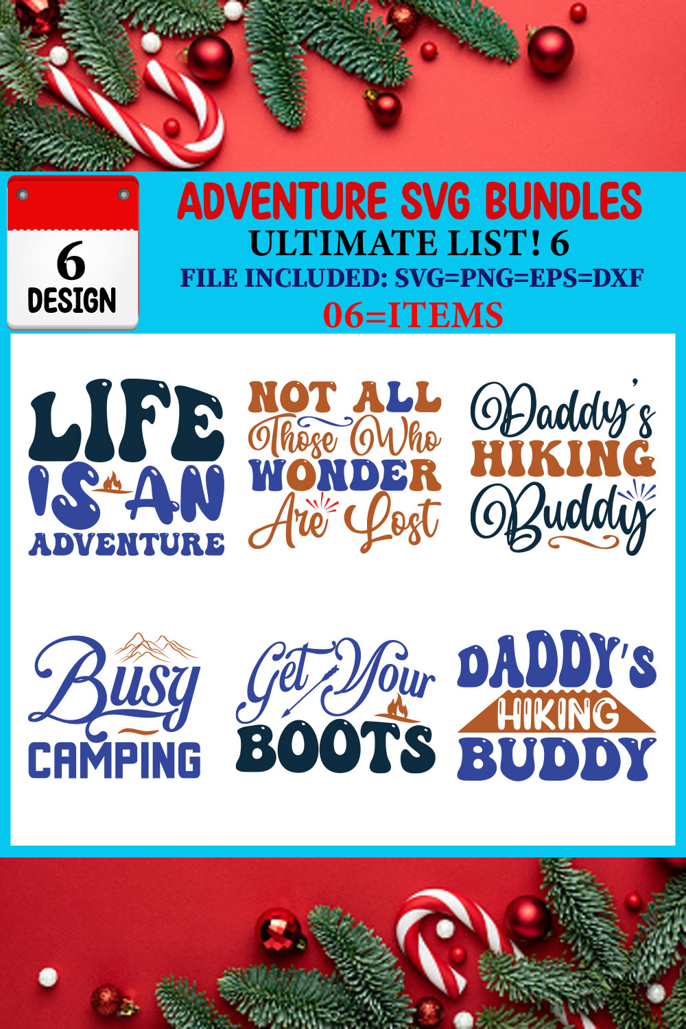 Adventure SVG T-shirt Design Bundle pinterest preview image.