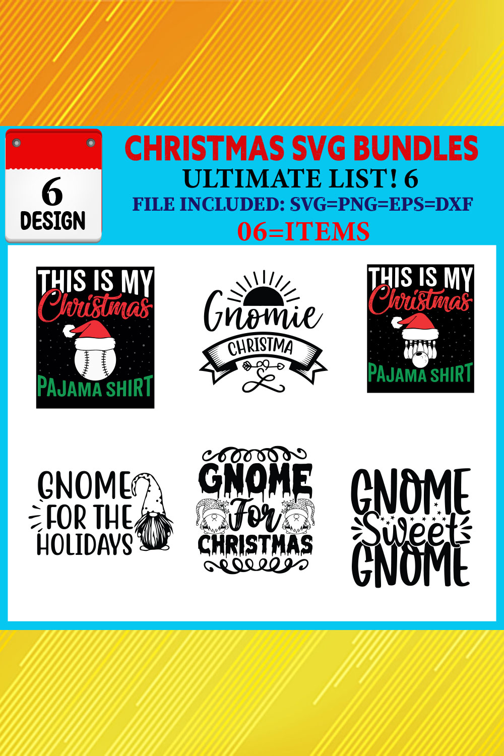 Christmas T-shirt Design Bundle Vol-41 pinterest preview image.