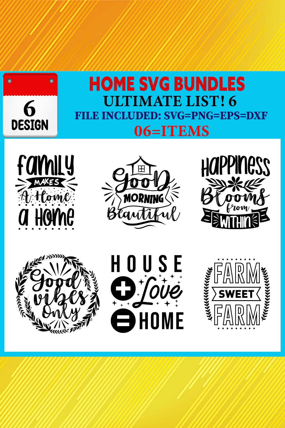 Home T-shirt Design Bundle Vol-01 pinterest preview image.