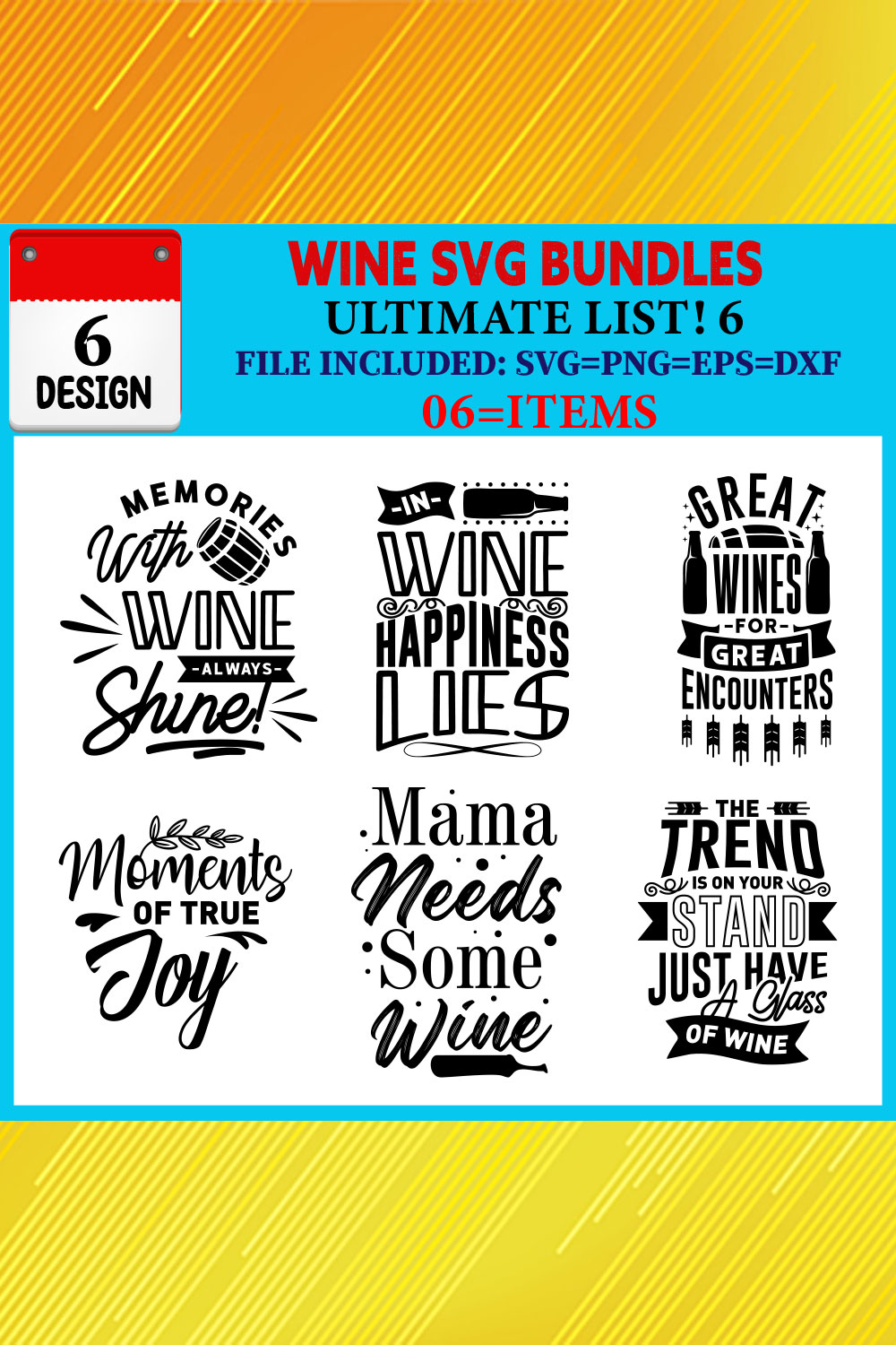 Wine T-shirt Design Bundle Vol-04 pinterest preview image.