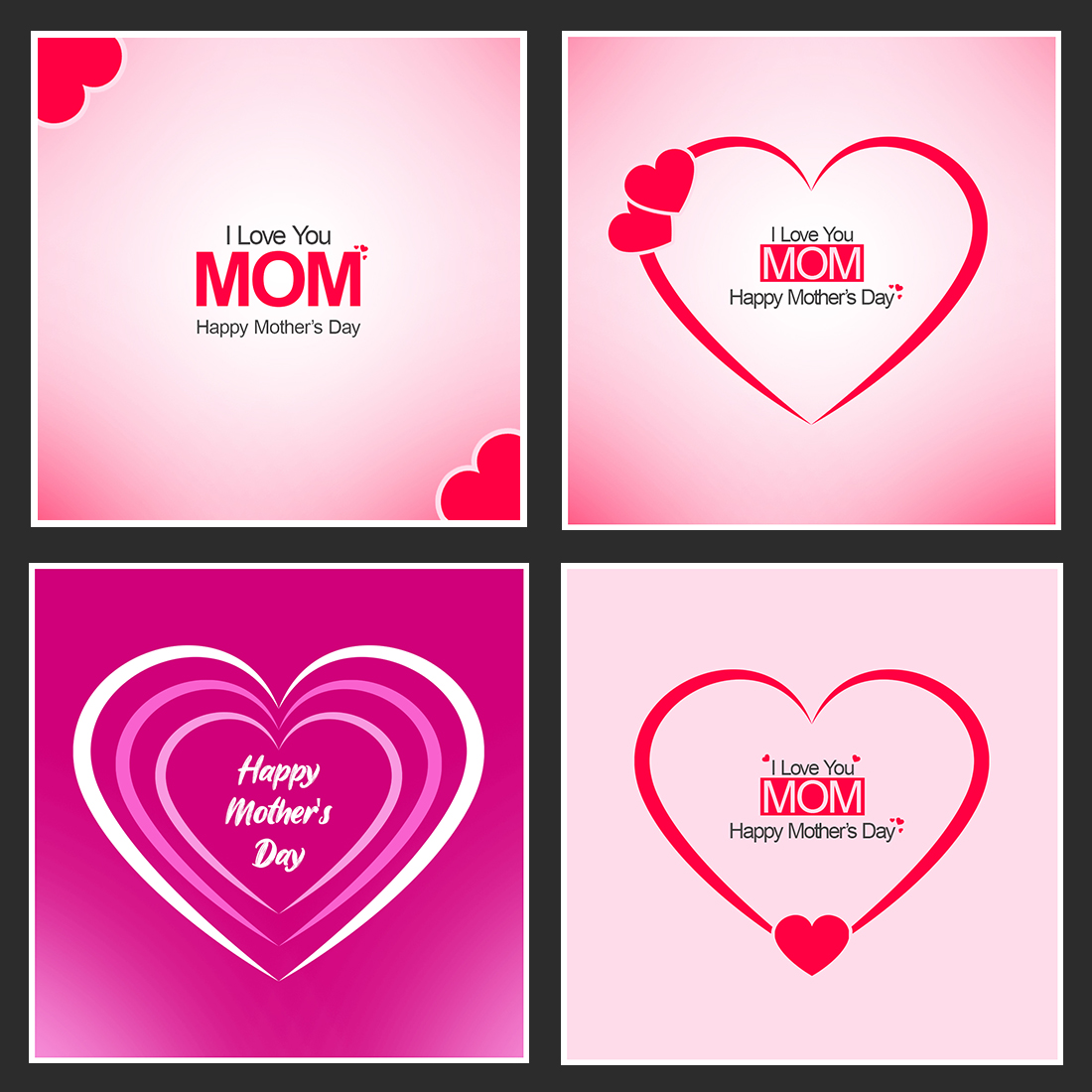 Mother's Day Social Media Post Designs Bundle preview image.