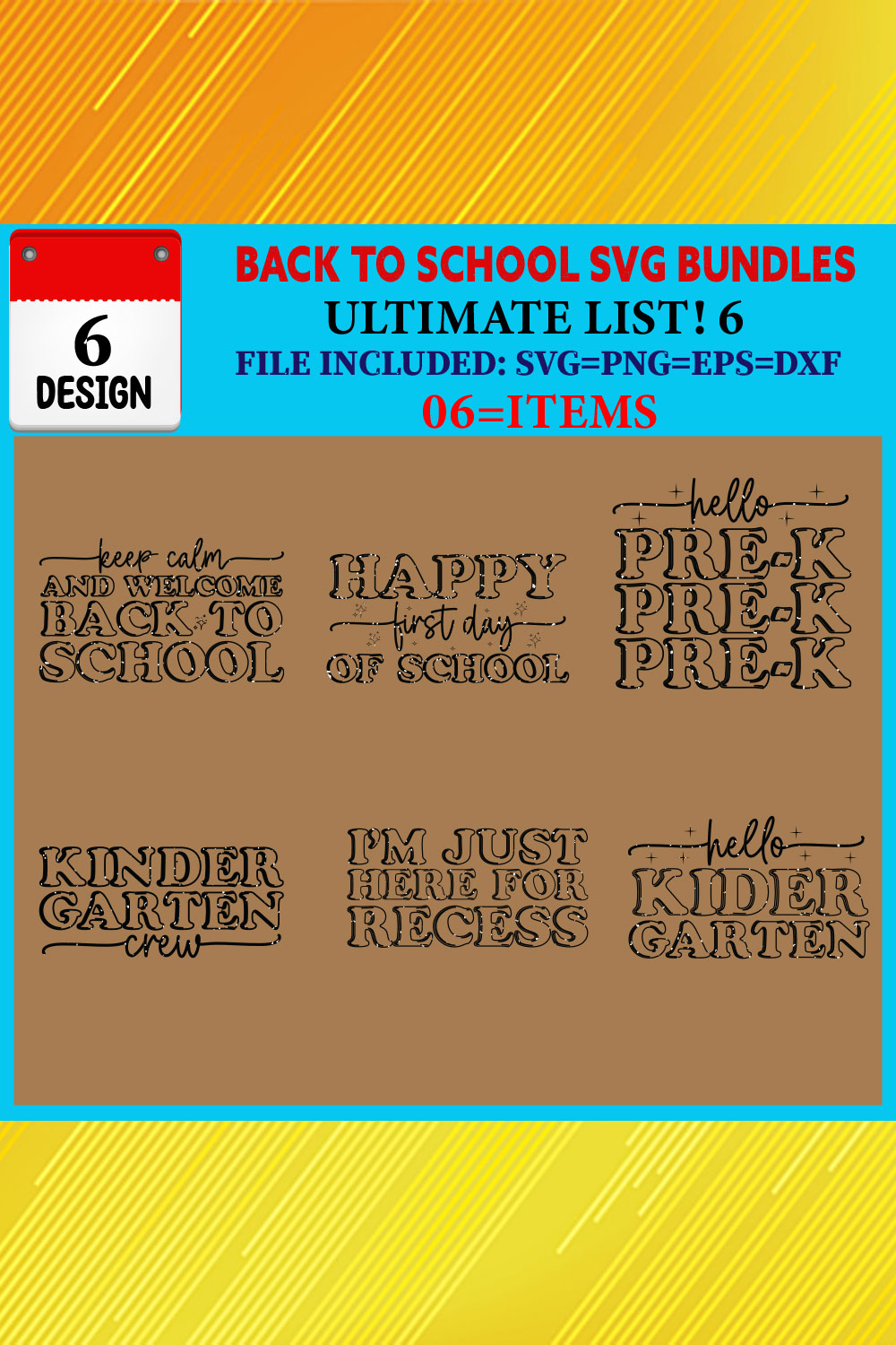 Back To School T-shirt Design Bundle Vol-14 pinterest preview image.