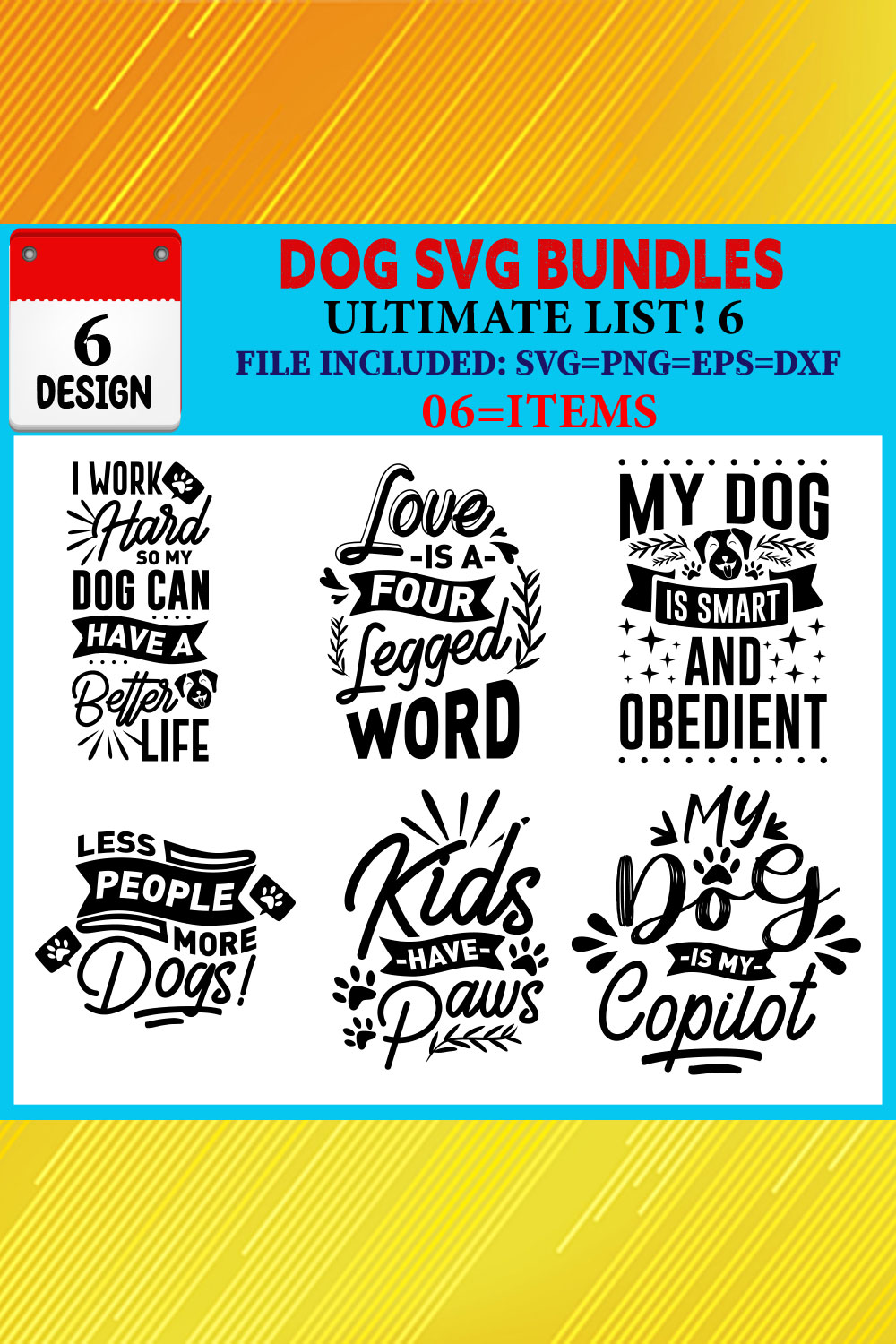 Dog T-shirt Design Bundle Vol-05 pinterest preview image.