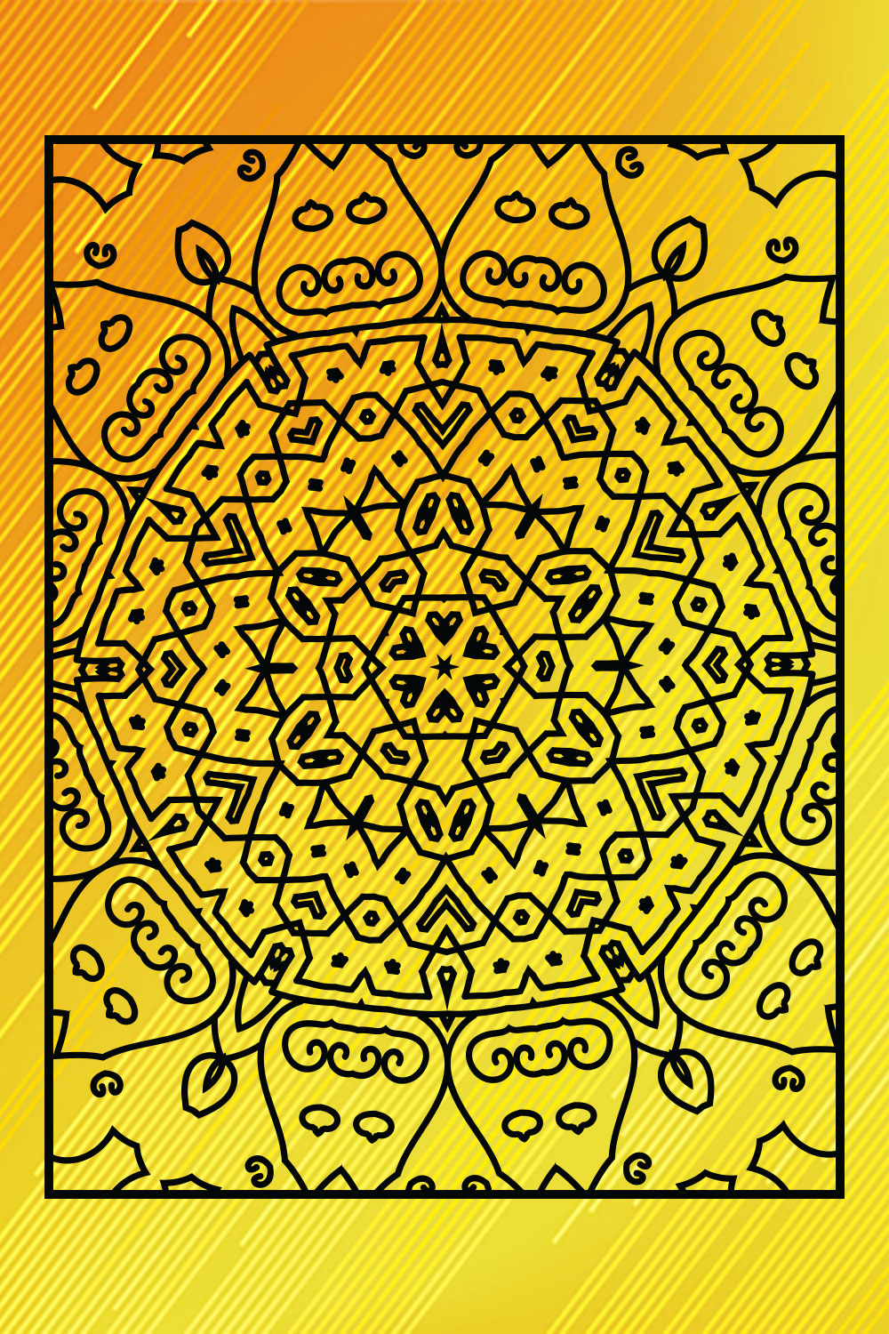 Adults Mandala Coloring Book Interiors Vol-46 pinterest preview image.