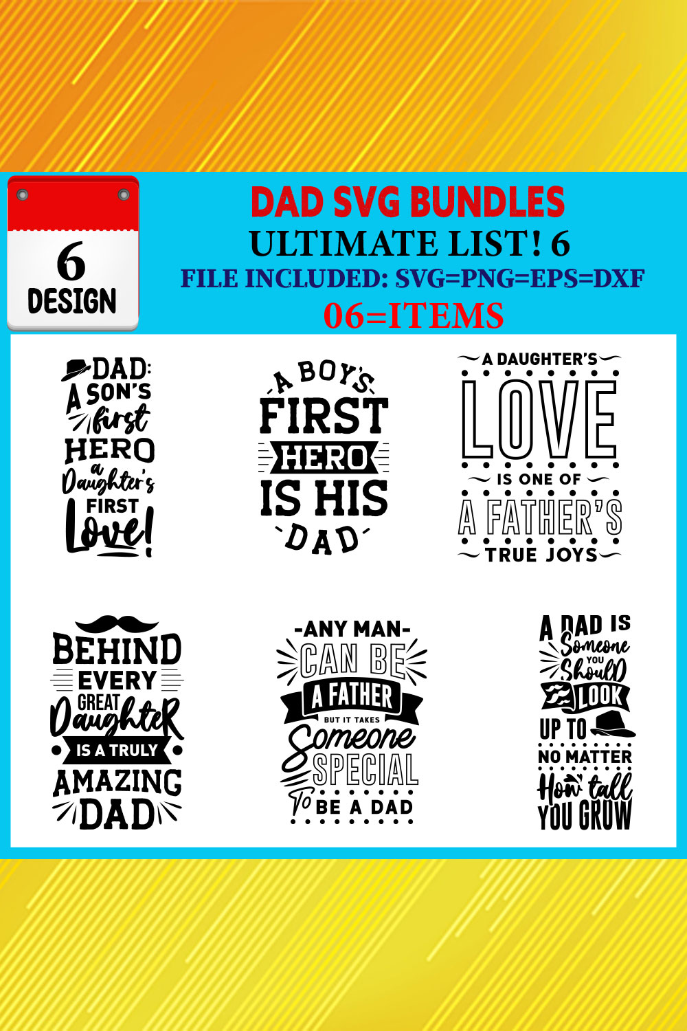 Dad T-shirt Design Bundle Vol-01 pinterest preview image.