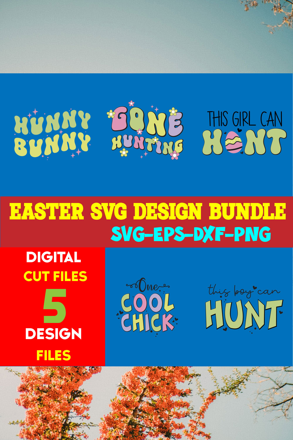 Easter T-shirt Design Bundle Vol- 21 pinterest preview image.