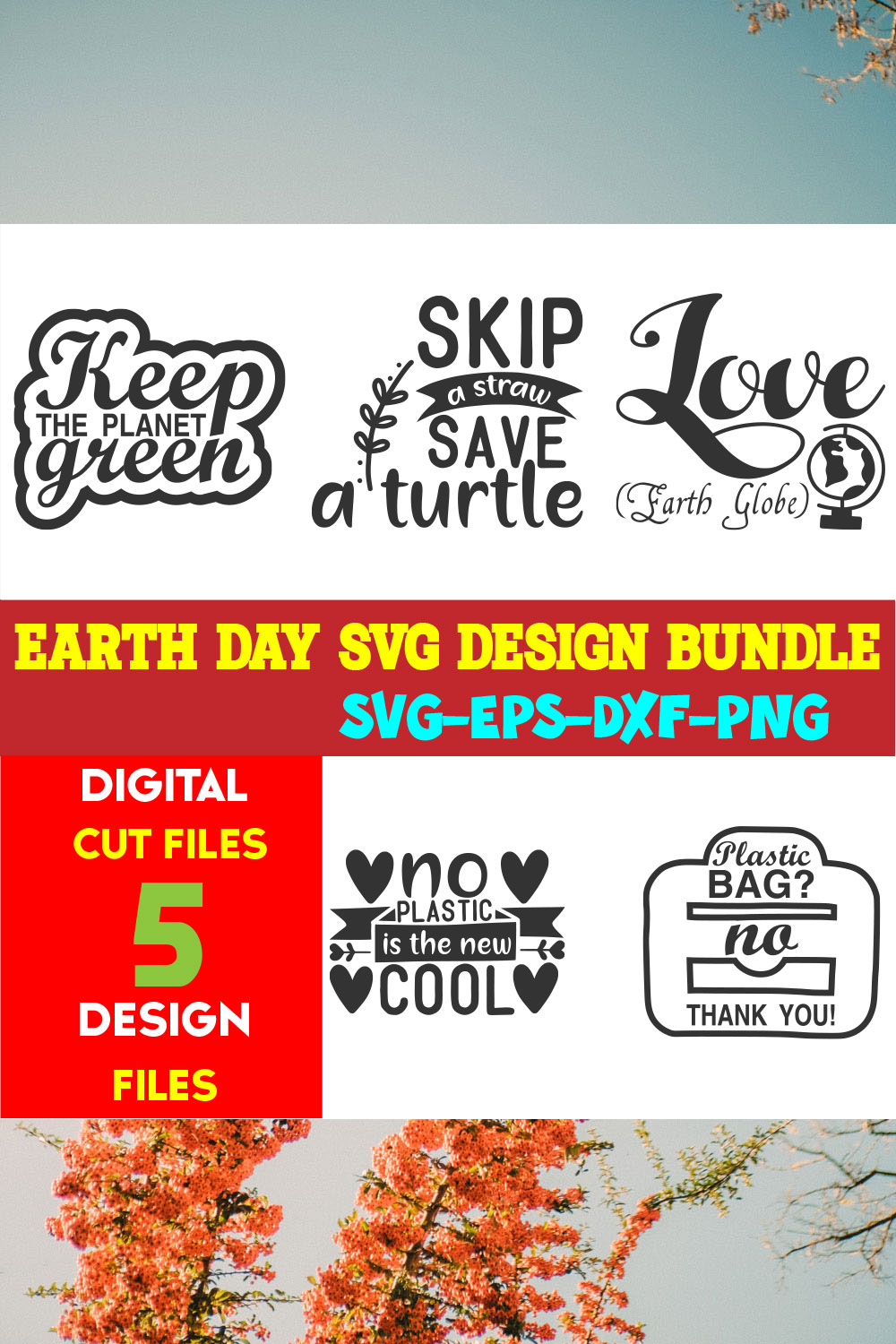 Earth Day T-shirt Design Bundle Volume-11 pinterest preview image.