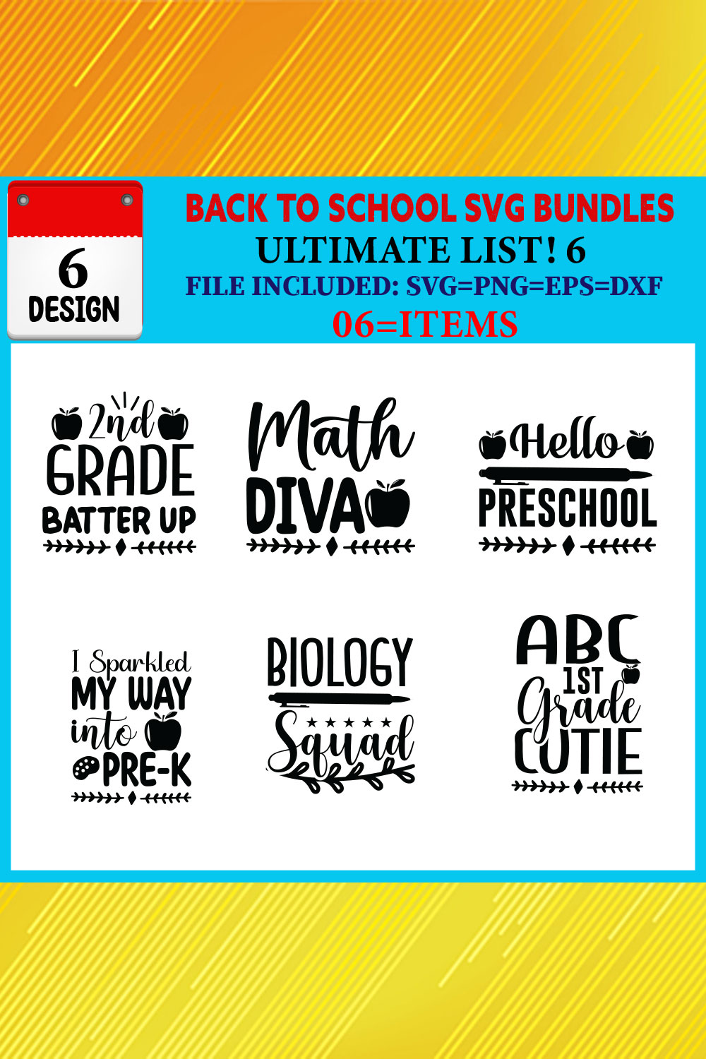 Back To School T-shirt Design Bundle Vol-08 pinterest preview image.