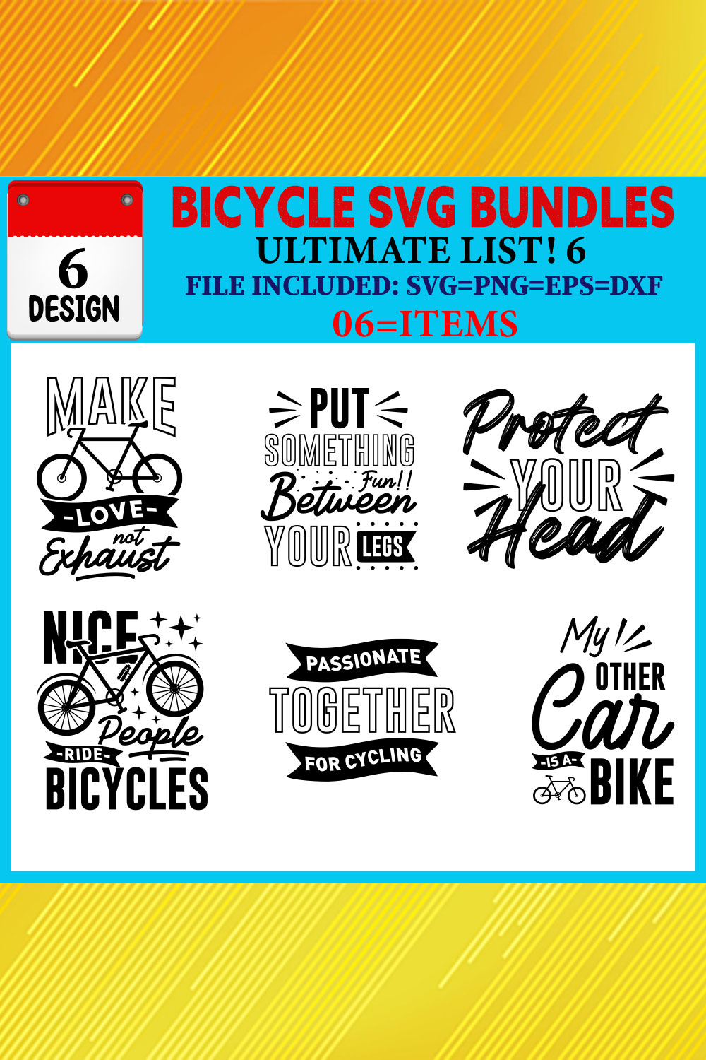 Bicycle T-shirt Design Bundle Vol-03 pinterest preview image.