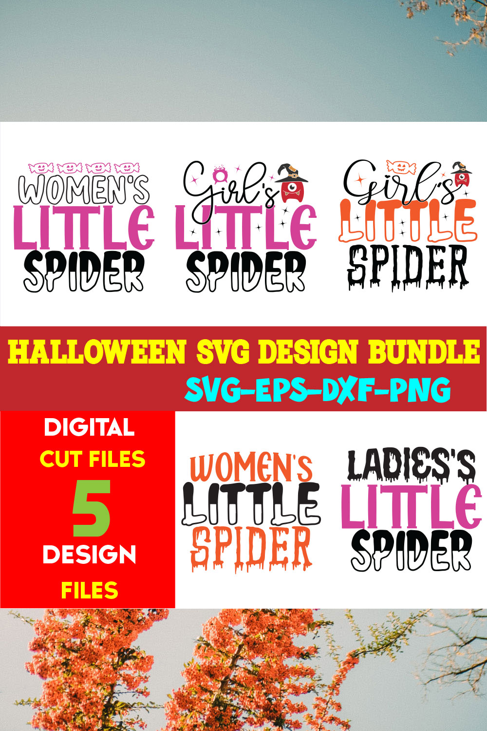 Halloween T-shirt Design Bundle Vol-28 pinterest preview image.