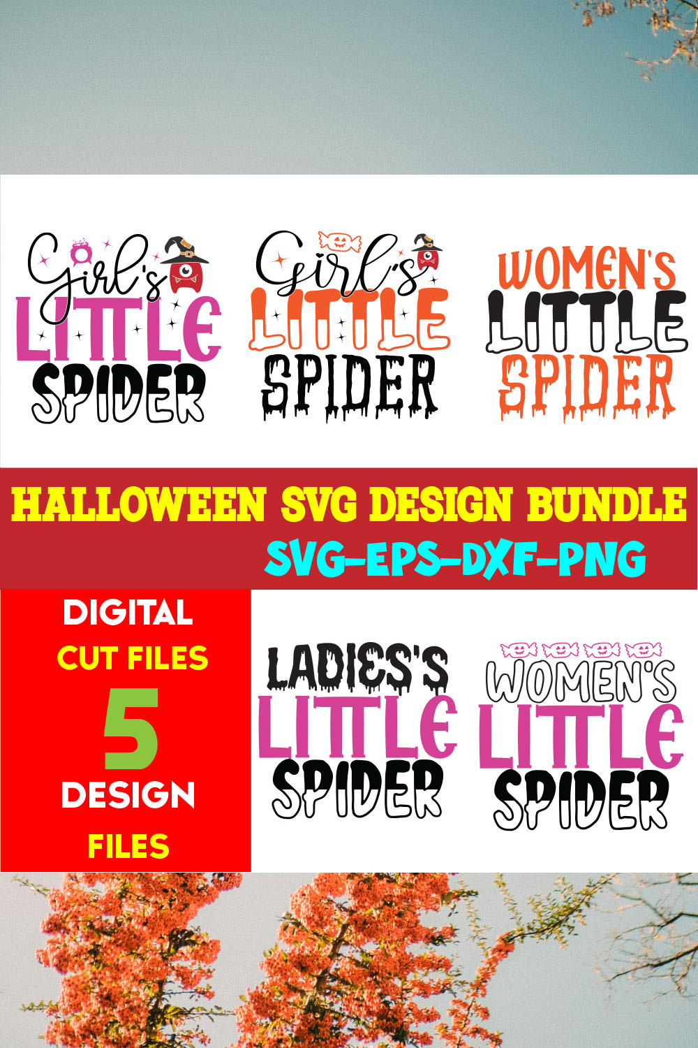 Halloween T-shirt Design Bundle Vol-36 pinterest preview image.