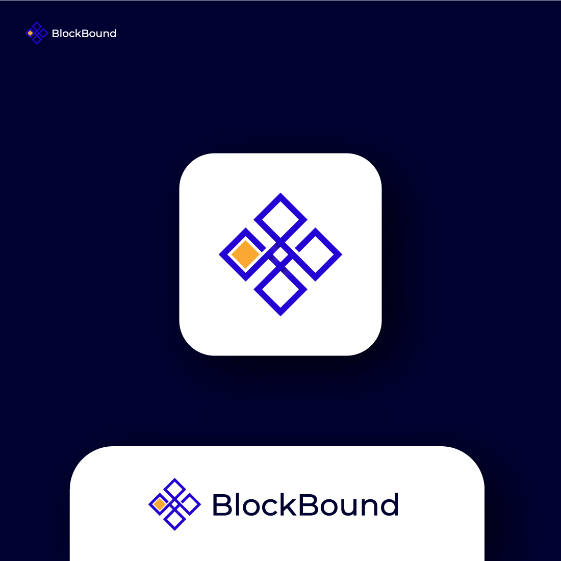 Block bound Simple and minimal logo design preview image.