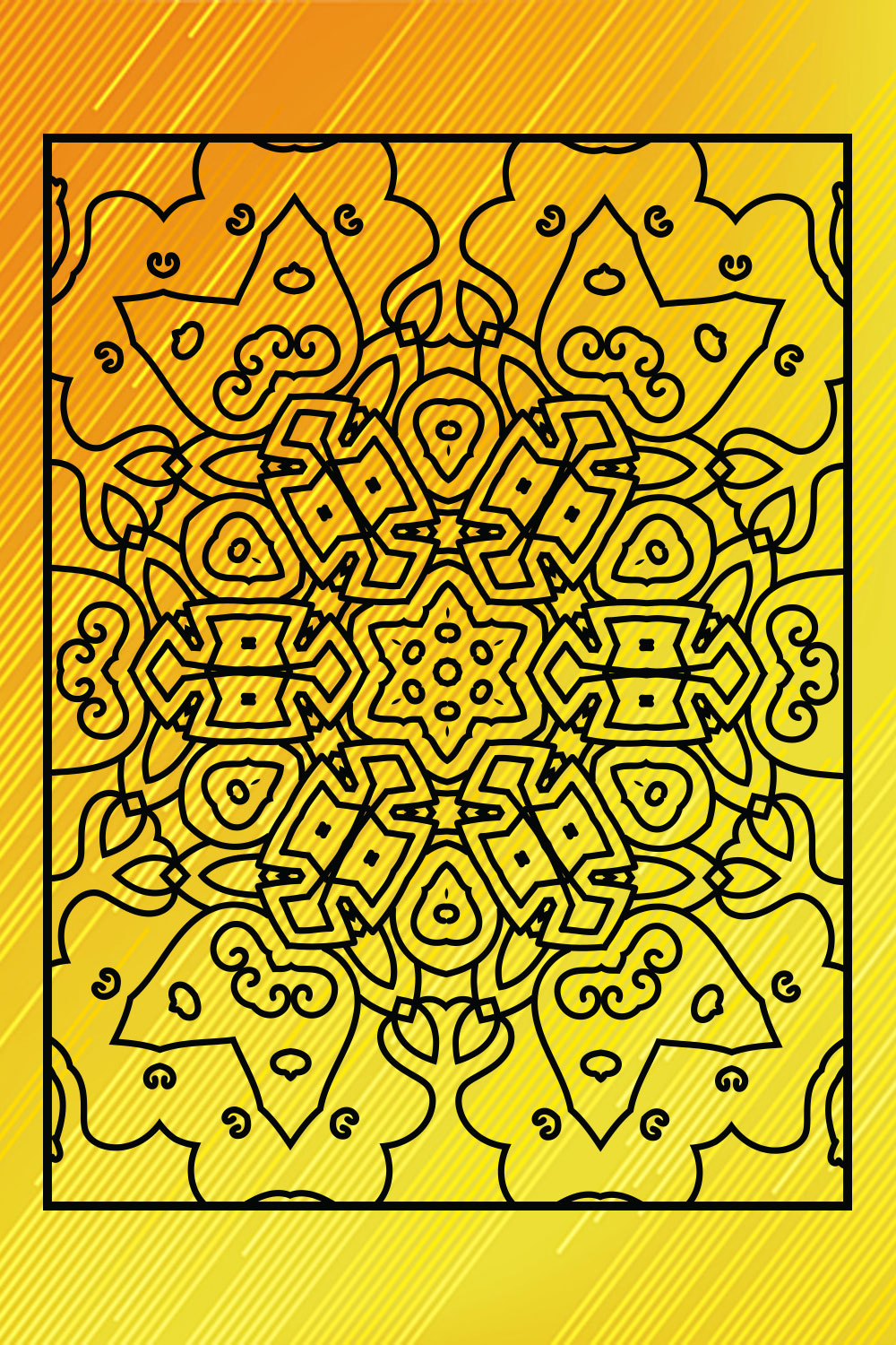 Adults Mandala Coloring Book Interiors Vol-37 pinterest preview image.
