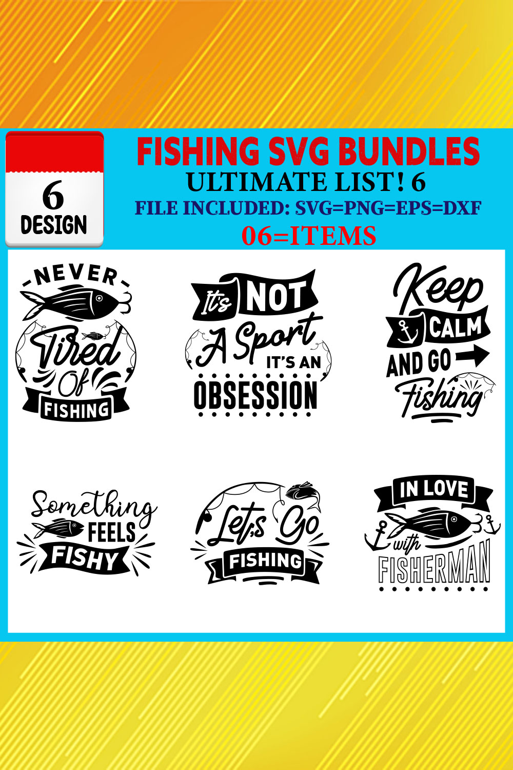 Fishing T-shirt Design Bundle Vol-05 pinterest preview image.