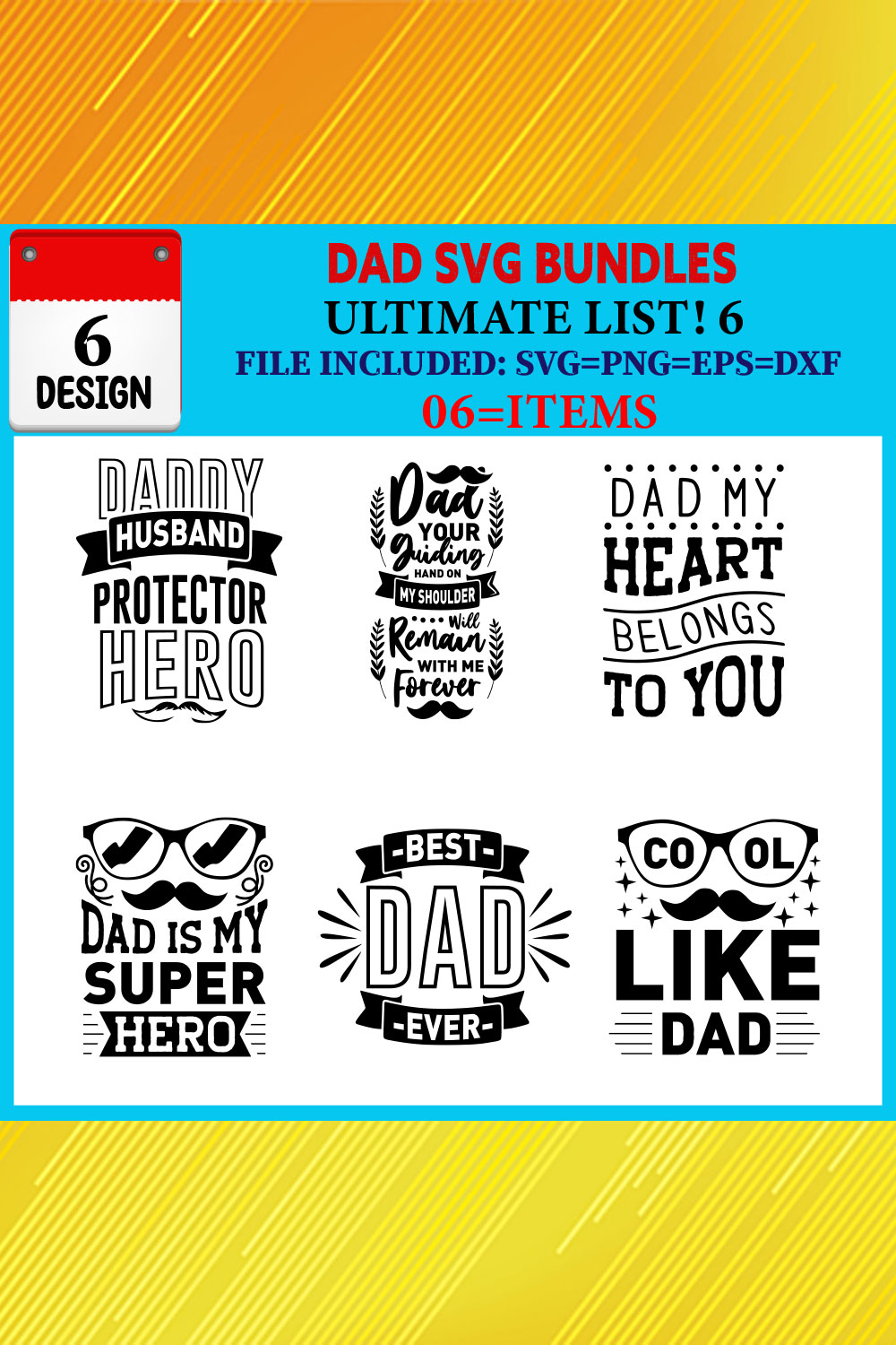 Dad T-shirt Design Bundle Vol-02 pinterest preview image.