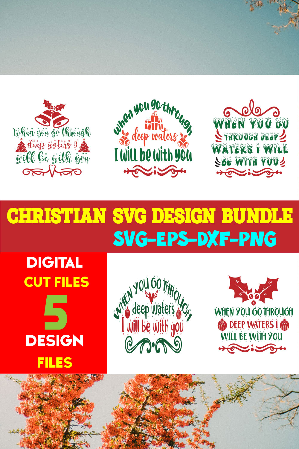 Christian T-shirt Design Bundle Volume-03 pinterest preview image.