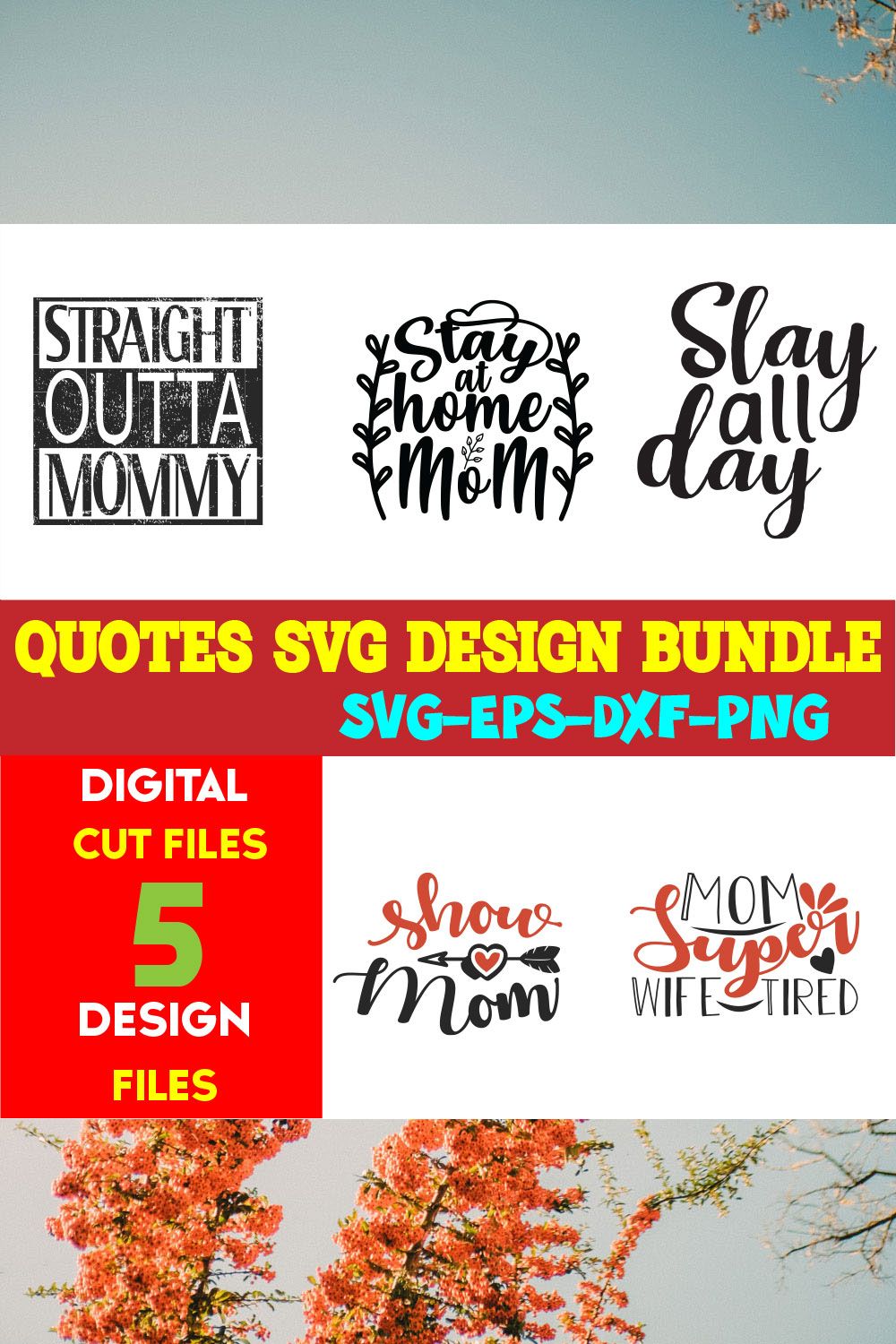 Quotes T-shirt Design Bundle Vol-13 pinterest preview image.