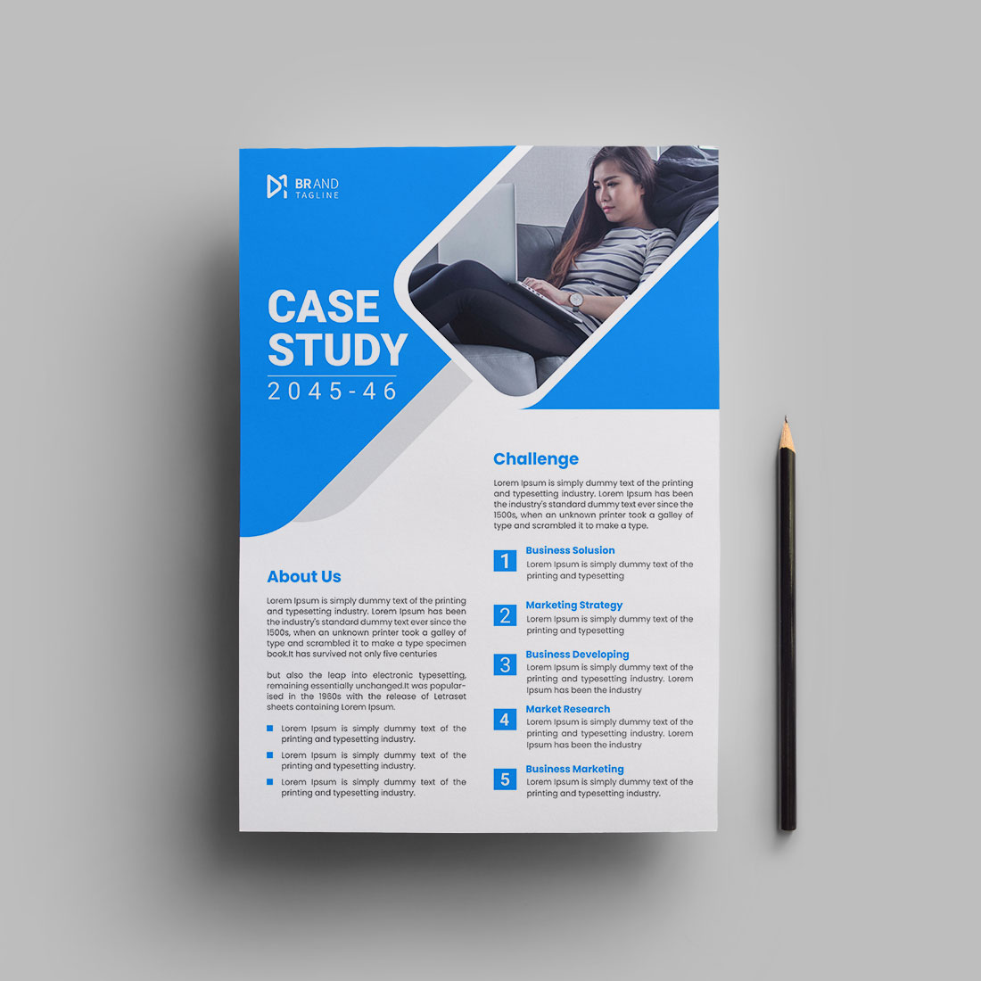 Creative case study flyer template preview image.