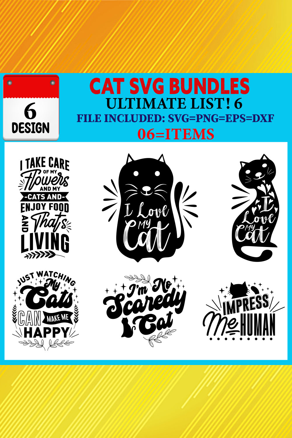 Cat T-shirt Design Bundle Vol-03 pinterest preview image.