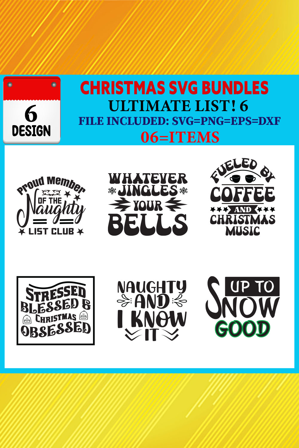 Christmas T-shirt Design Bundle Vol-51 pinterest preview image.