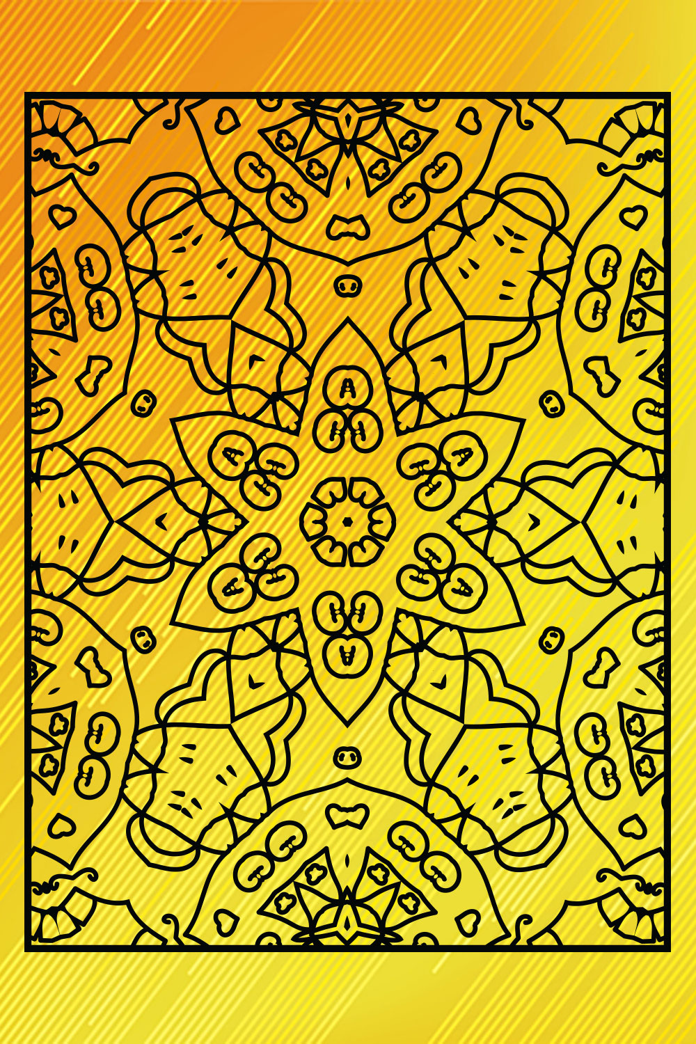 Adults Mandala Coloring Book Interiors Vol-15 pinterest preview image.