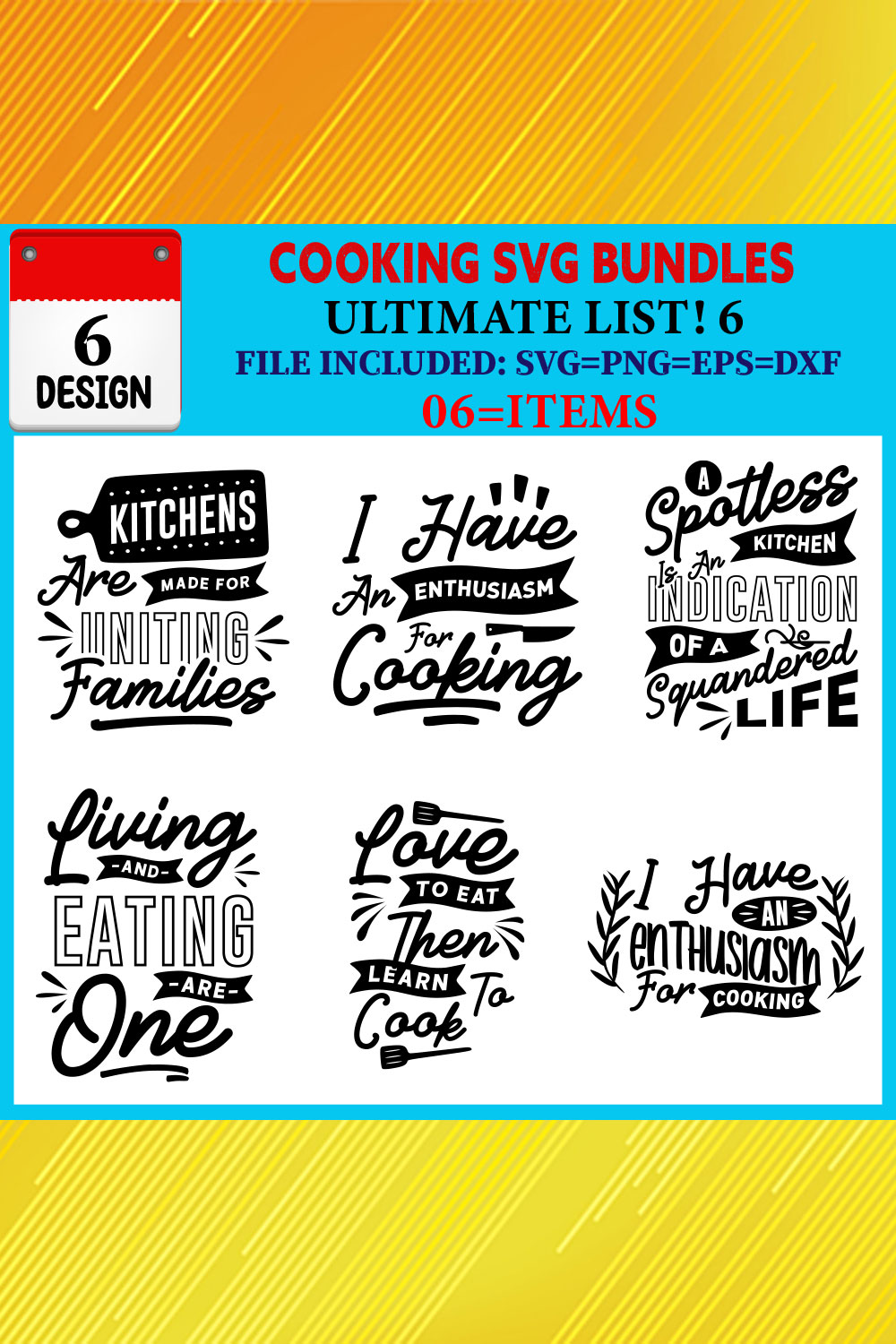 Cooking T-shirt Design Bundle Vol-03 pinterest preview image.