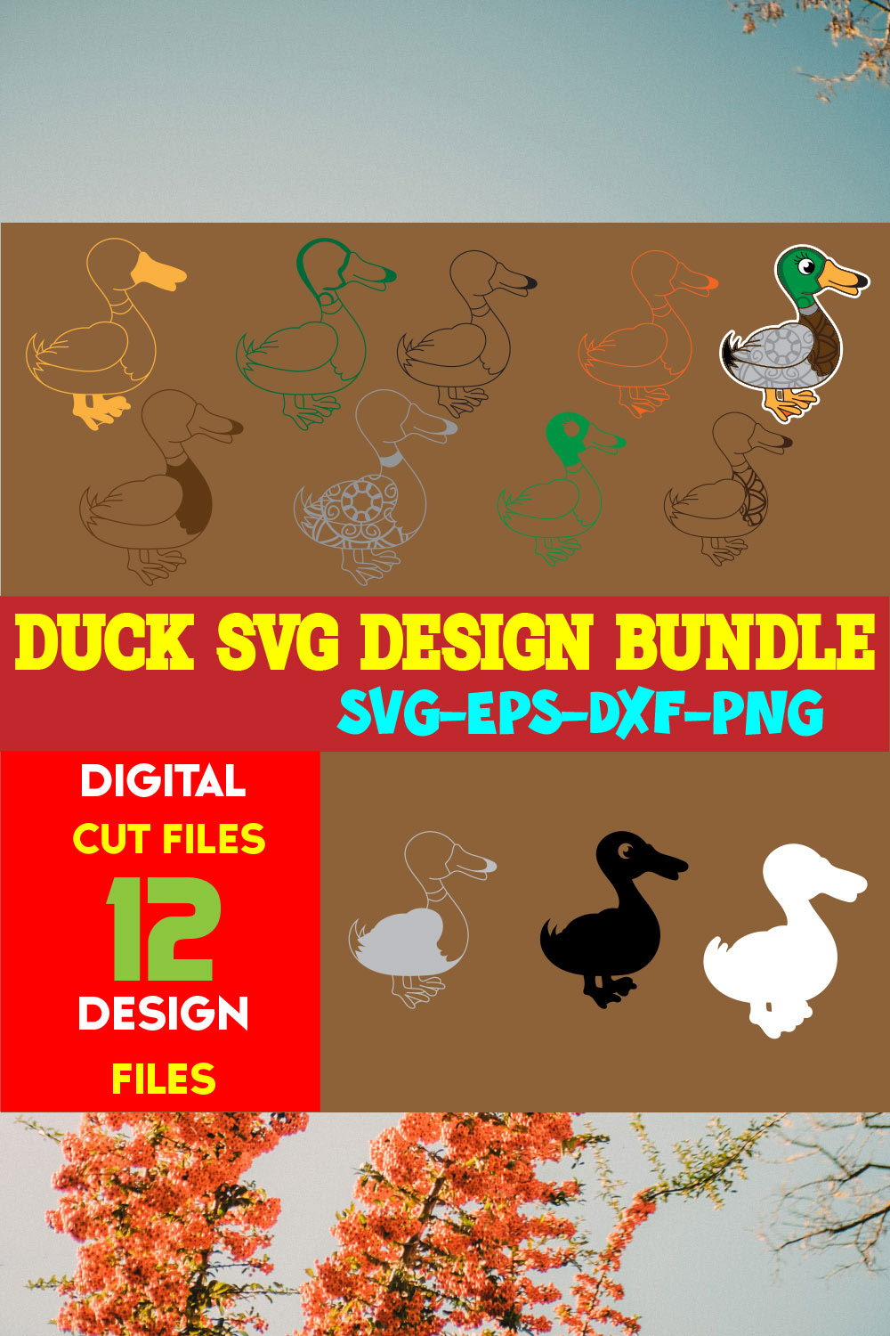 Duck SVG Design Bundle pinterest preview image.