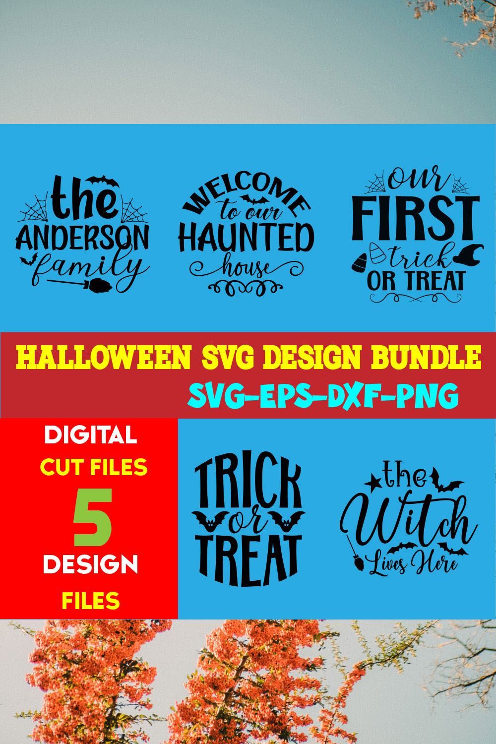 Halloween T-shirt Design Bundle Vol-13 pinterest preview image.