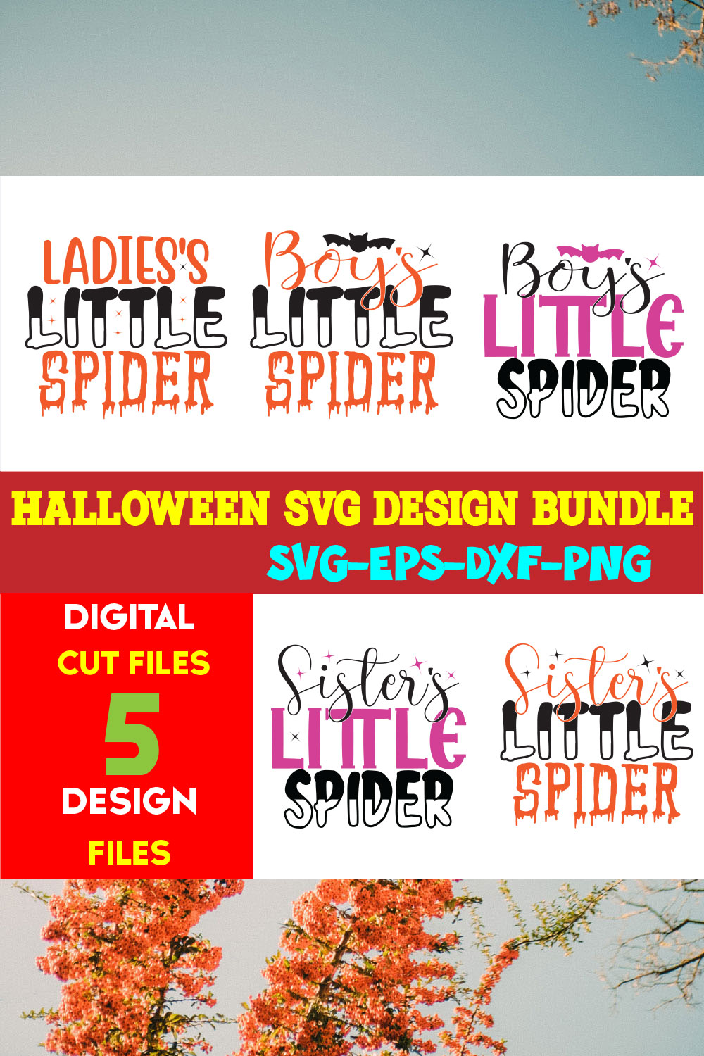 Halloween T-shirt Design Bundle Vol-29 pinterest preview image.