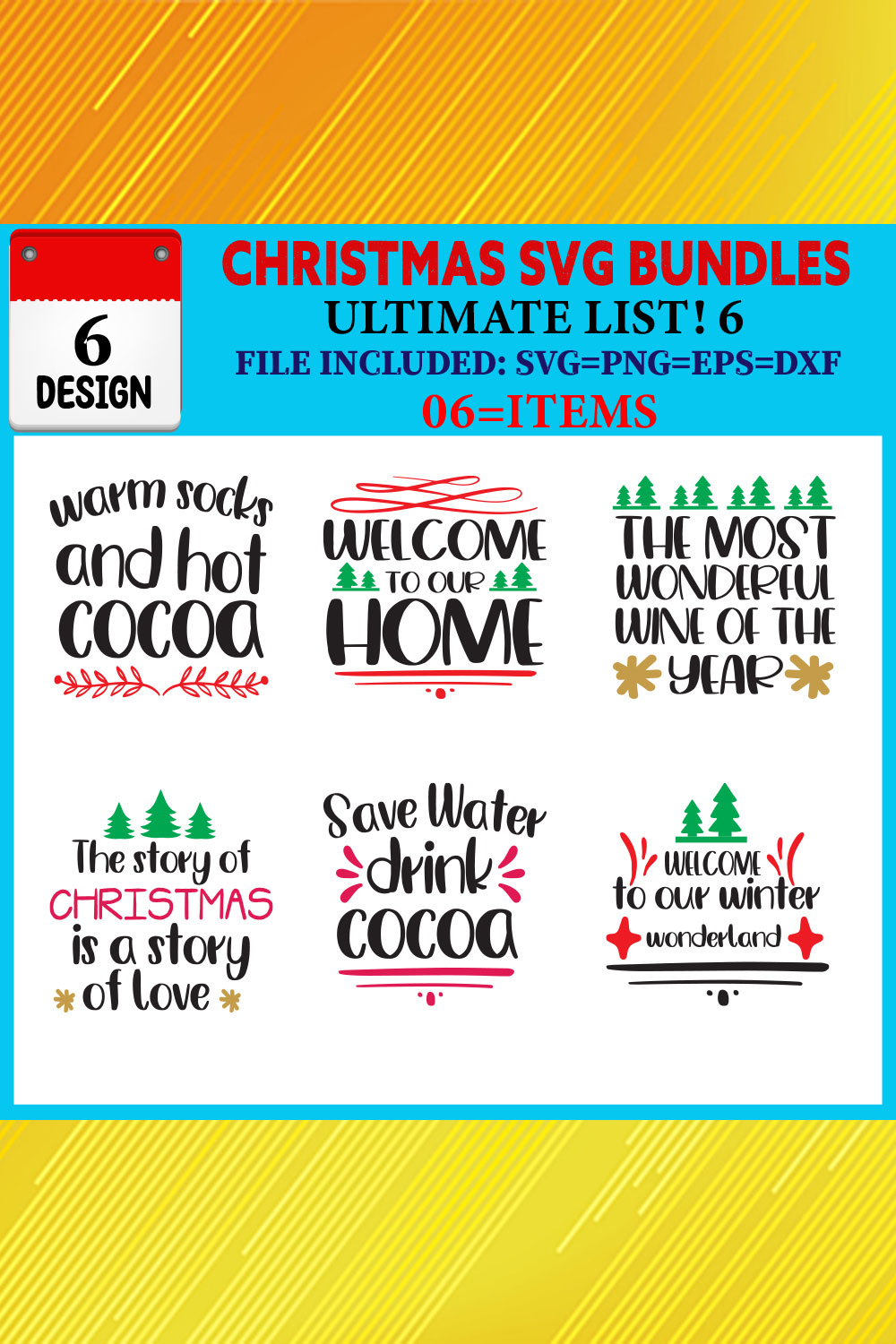Christmas T-shirt Design Bundle Vol-32 pinterest preview image.