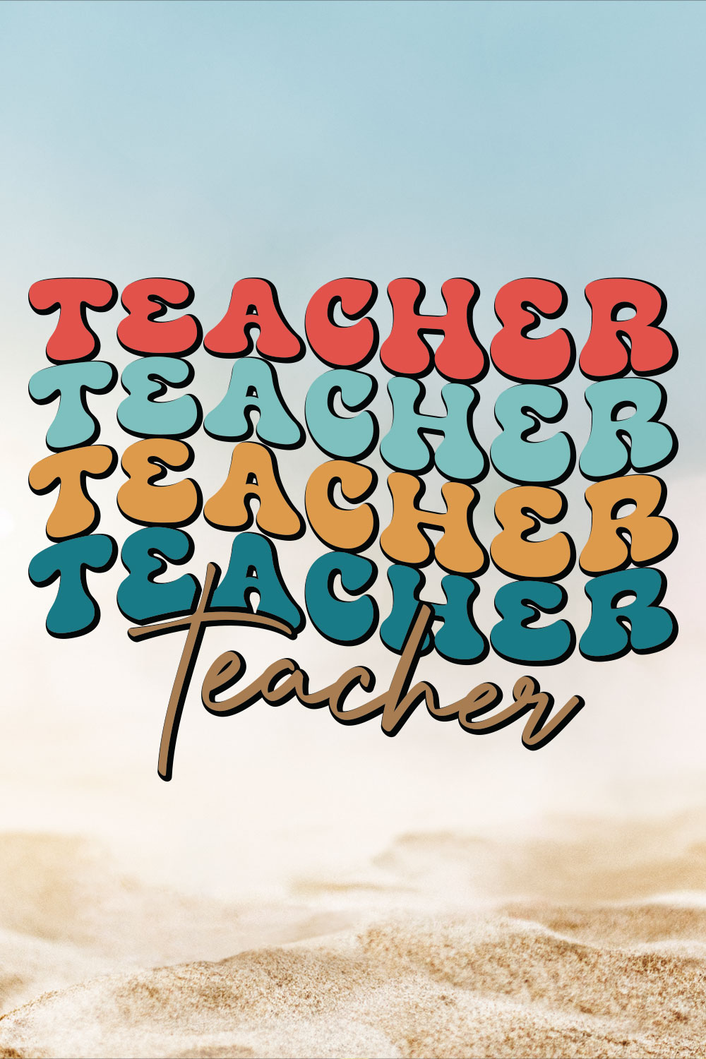 Teacher's Day T-shirt Design 2 pinterest preview image.