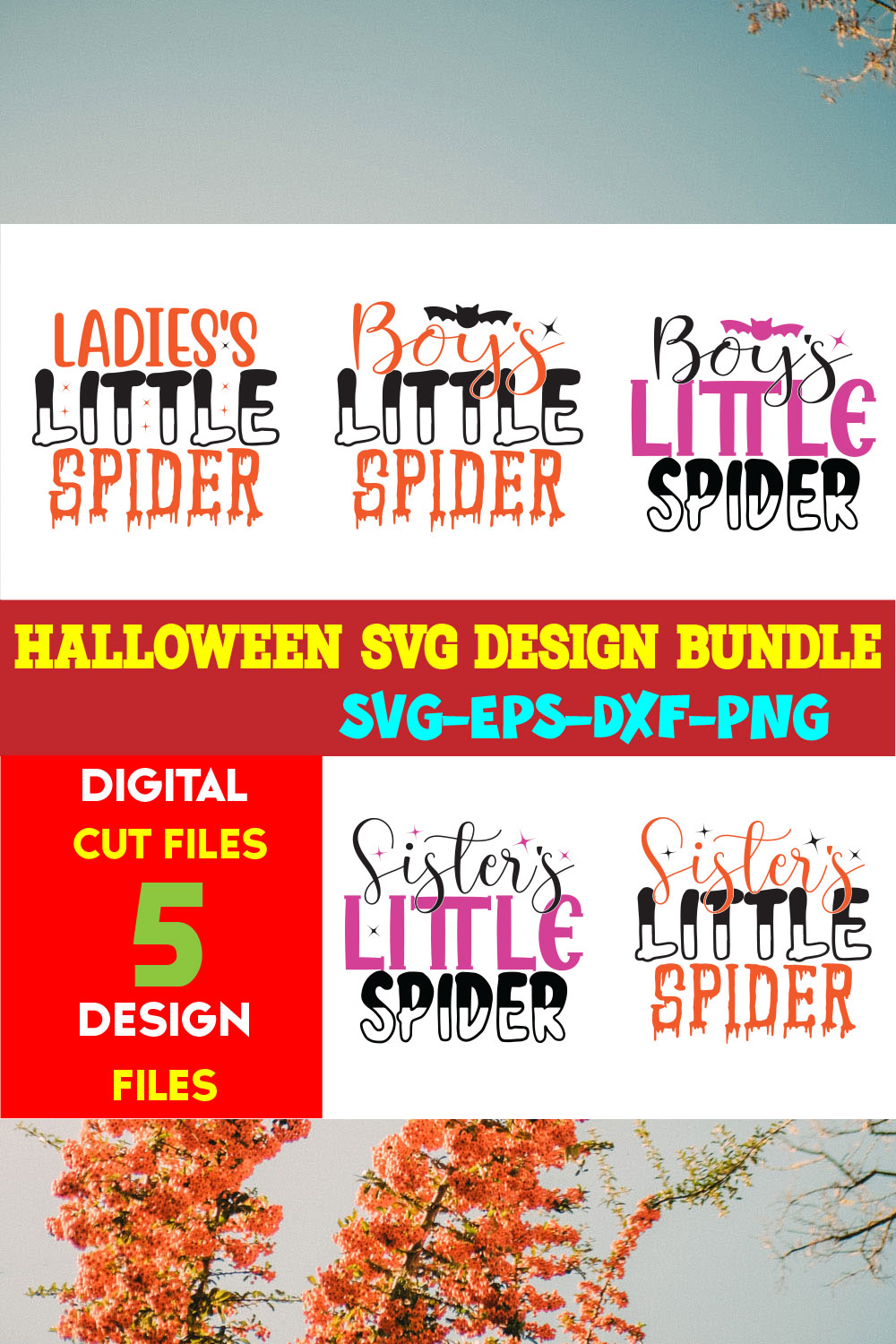 Halloween T-shirt Design Bundle Vol-37 pinterest preview image.