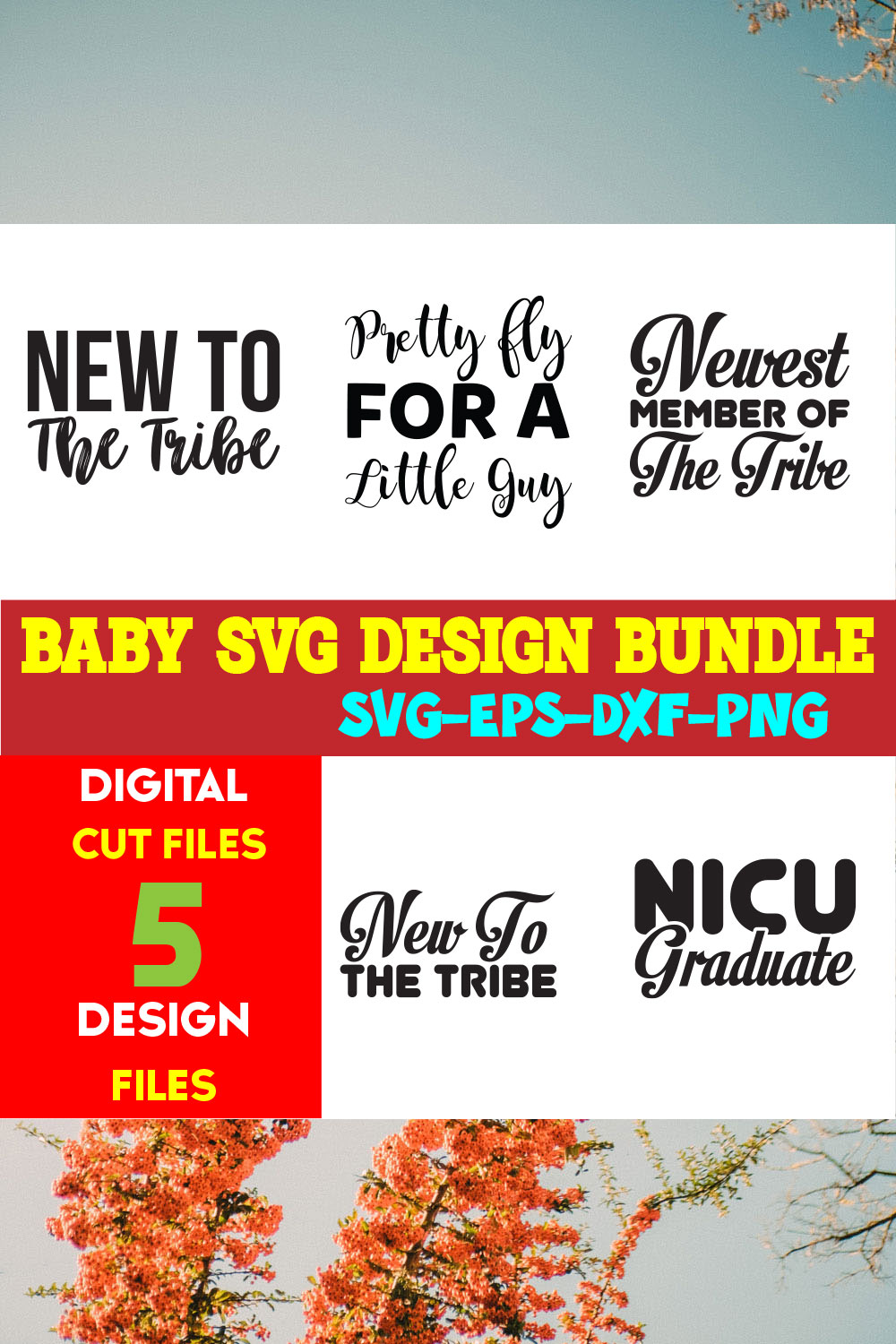 Baby T-shirt Design Bundle Volume-21 pinterest preview image.