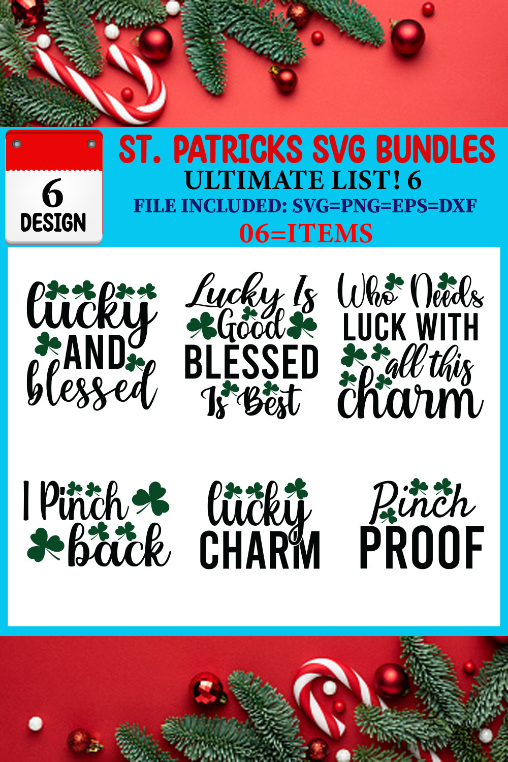 St Patricks T-shirt Design Bundle pinterest preview image.