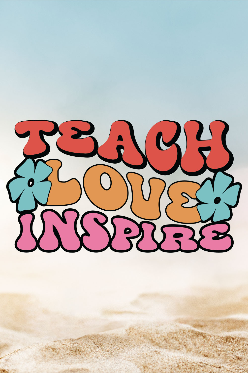 Teach Love Inspire Teacher's Day T-shirt Design pinterest preview image.